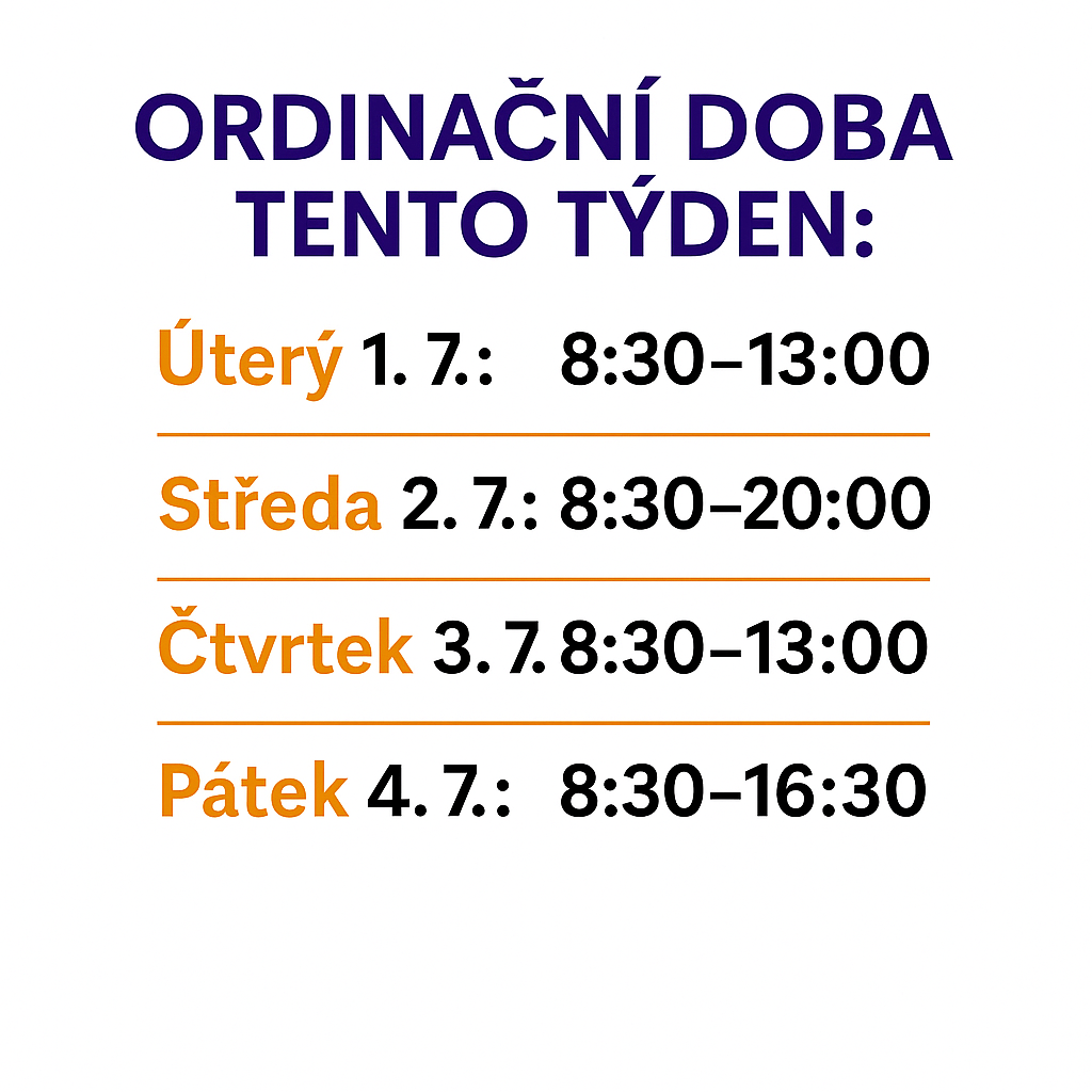 Otevřeno ve dnech 1.-4.7. 2025